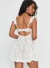Mariea Lace Frill Mini Dress White sold by Princess Polly