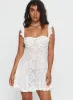 Mariea Lace Frill Mini Dress White sold by Princess Polly