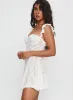 Mariea Lace Frill Mini Dress White sold by Princess Polly