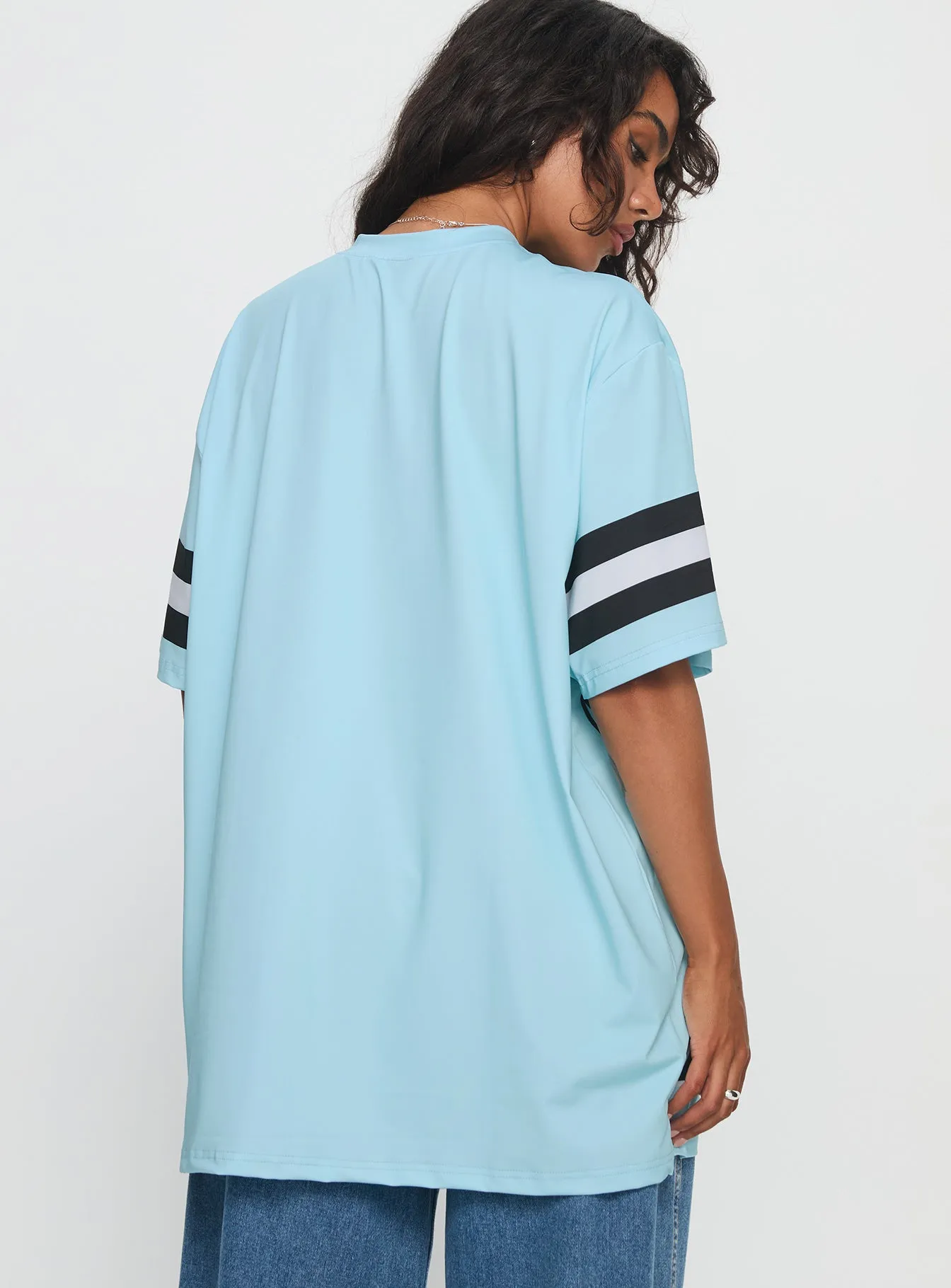 Moto Speedster Oversized Graphic Top Blue sold by Princess Polly product image thumbnail 4