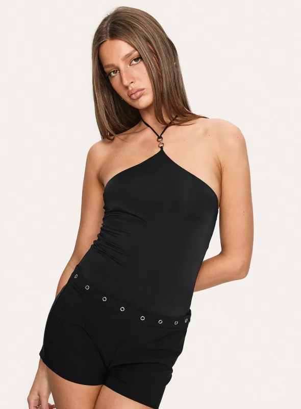 Sessily Hardware Detail Bodysuit Black sold by Princess Polly