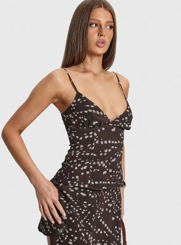 Fellie Cami Top Brown sold by Princess Polly