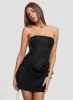 Jenevieve Strapless Drape Mini Dress Black sold by Princess Polly