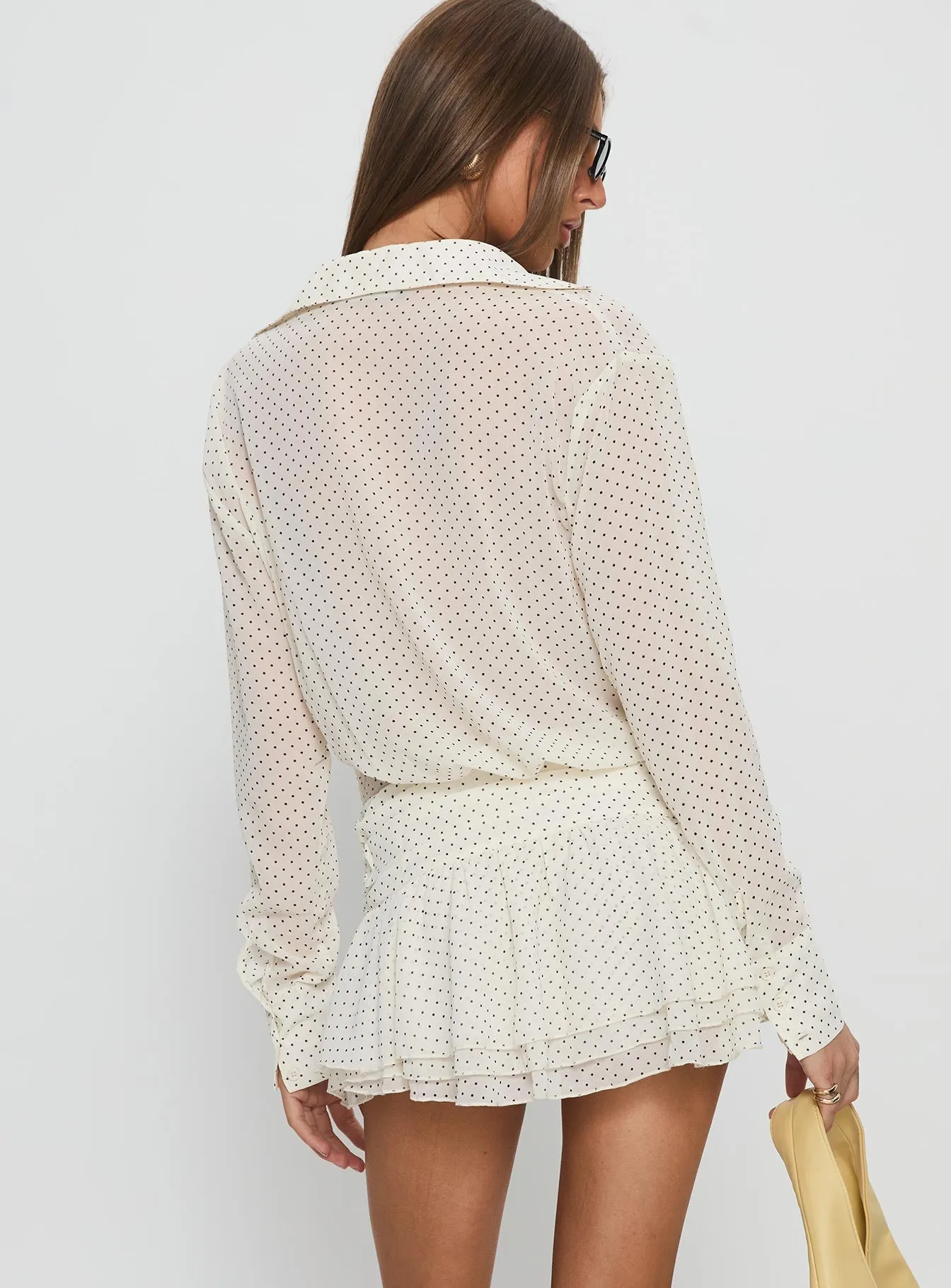 Girls Girls Girls Long Sleeve Mini Dress Porcelain Polka sold by Princess Polly product image thumbnail 5