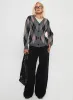 Zeeva Button Through Knit Cardigan Grey Argyle sold by Princess Polly