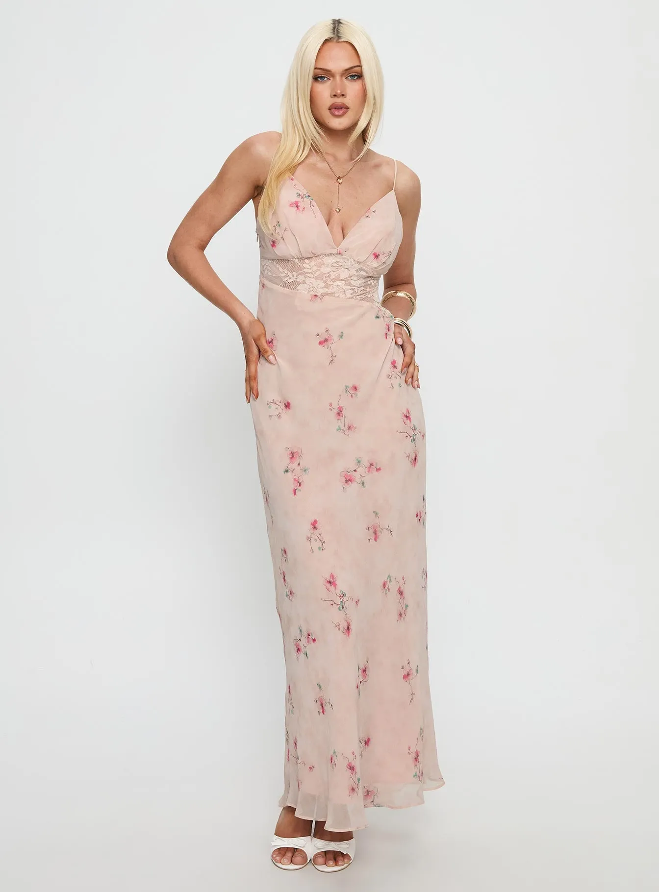 Rheina Lace Maxi Dress Pink Floral sold by Princess Polly product image thumbnail 2