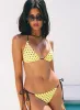 Jenner Triangle Bikini Top Yellow / Polka Dot sold by Princess Polly