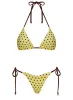 Jenner Triangle Bikini Top Yellow / Polka Dot sold by Princess Polly