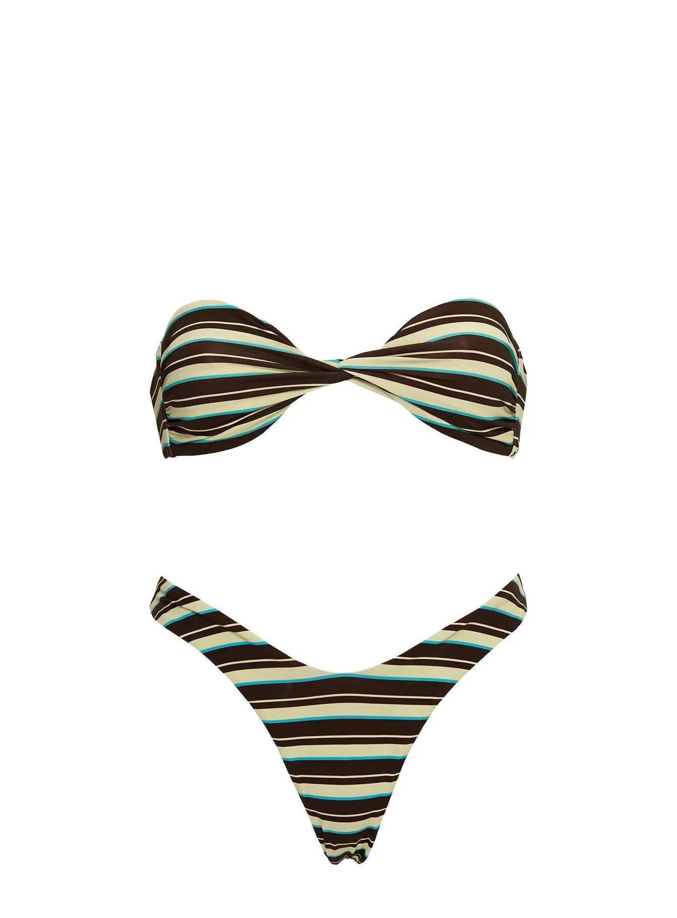 Tamrali Bandeau Bikini Top Brown Stripe sold by Princess Polly product image thumbnail 5