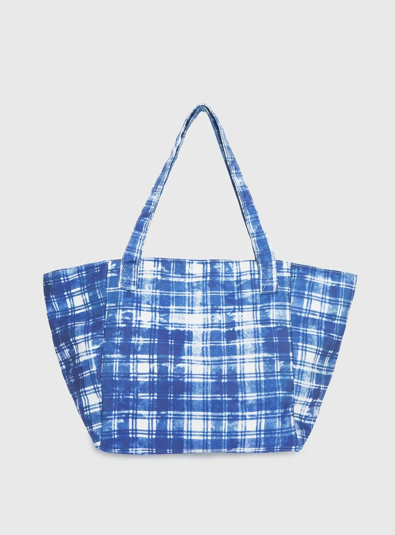 Lost Souls Tote Bag Blue Check sold by Princess Polly product image thumbnail 3