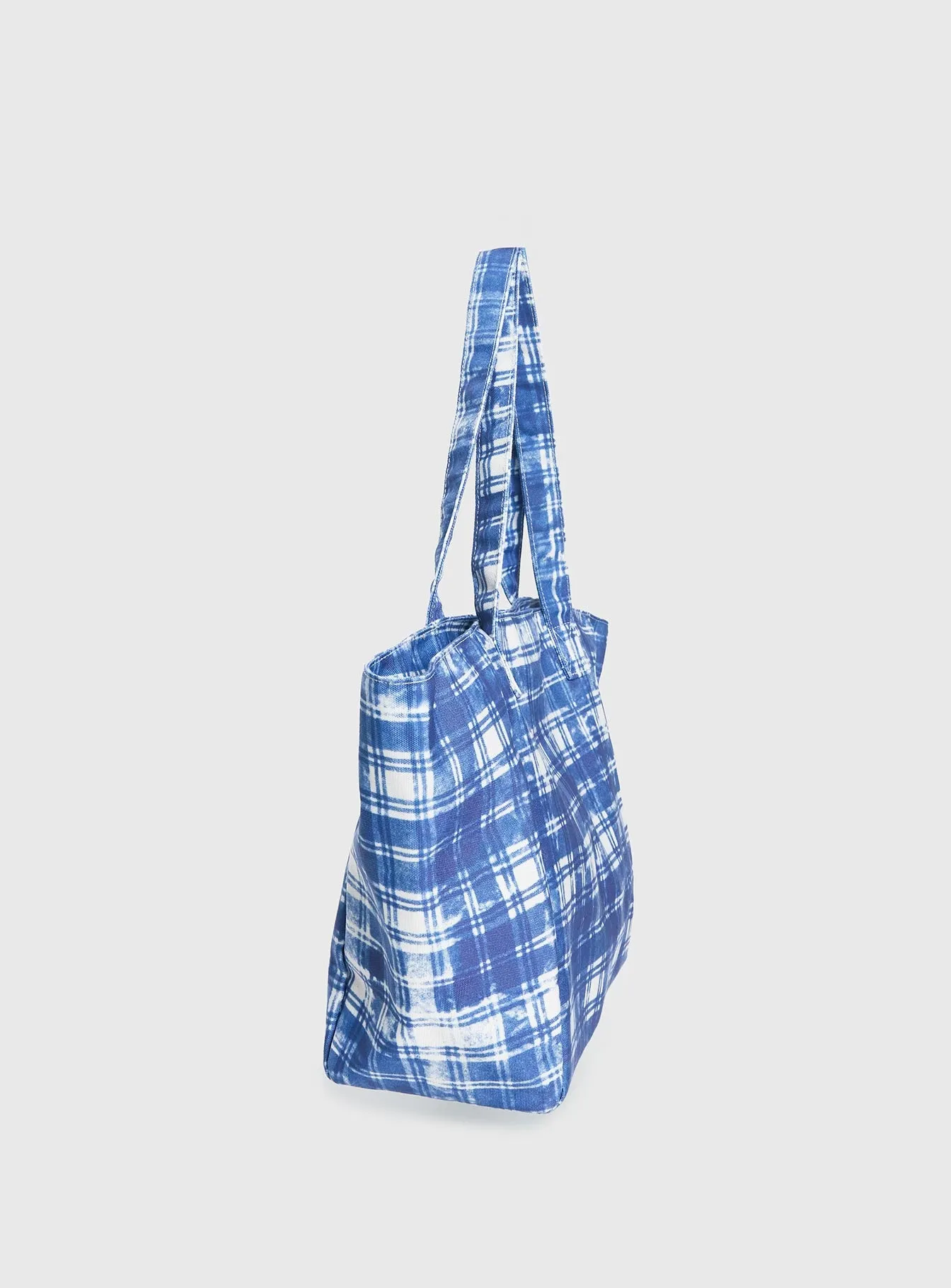 Lost Souls Tote Bag Blue Check sold by Princess Polly product image thumbnail 4