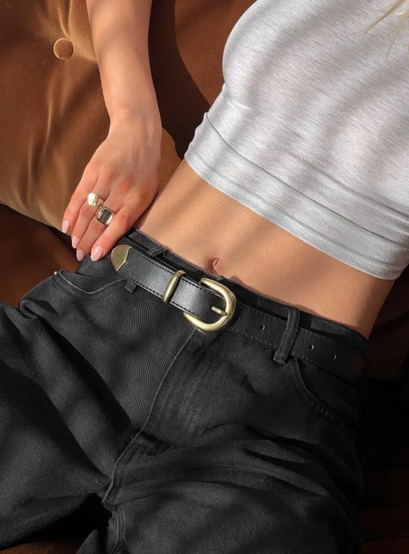 Til Dawn Belt Black / Gold sold by Princess Polly