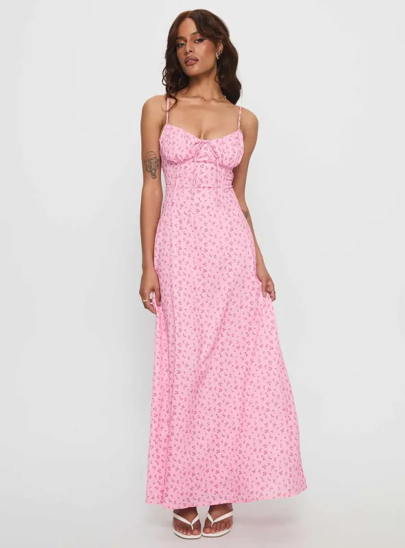 Members Only Maxi Dress Pink Floral sold by Princess Polly