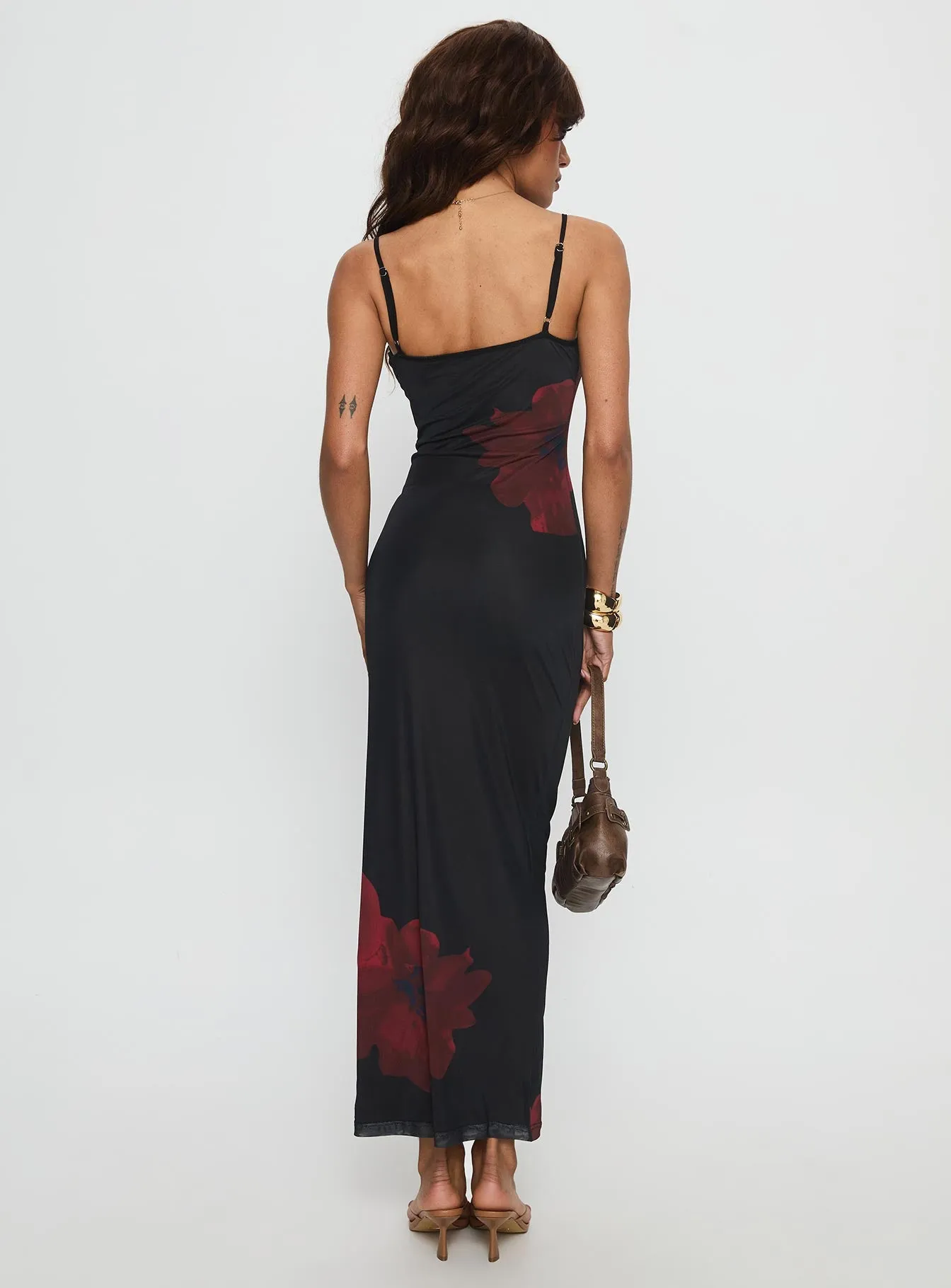 Lucky to Love Maxi Dress Black / Red Floral sold by Princess Polly product image thumbnail 5