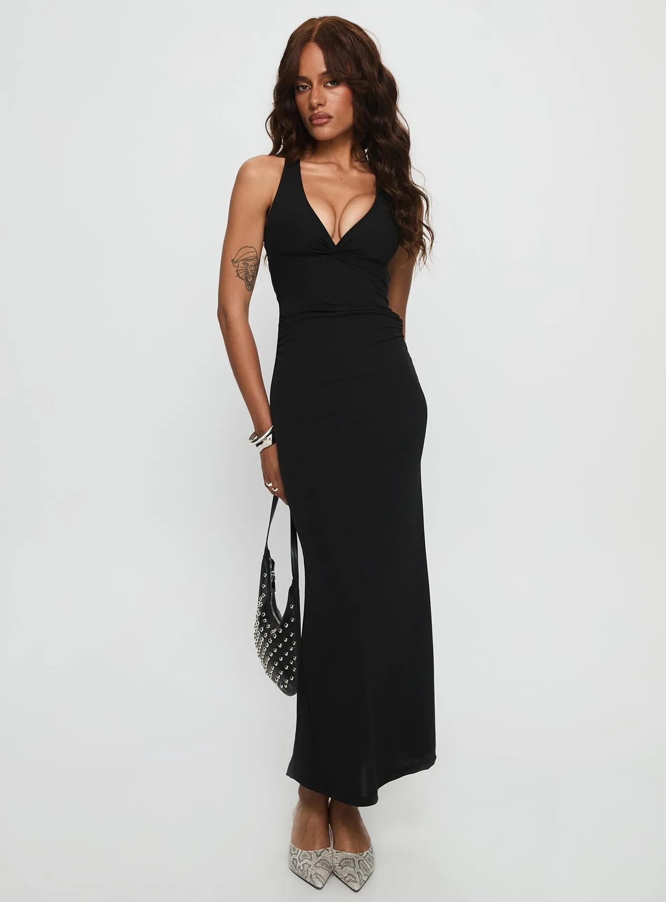 Mesmerise Halter Maxi Dress Black sold by Princess Polly