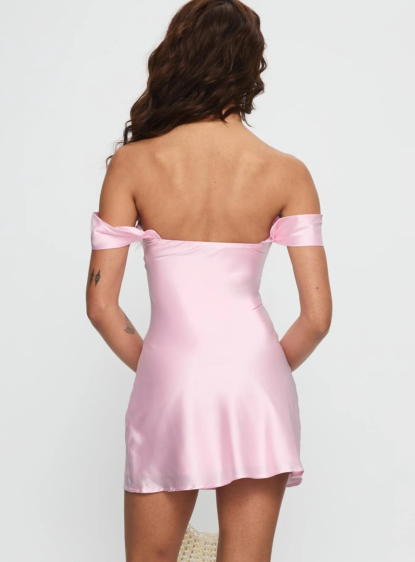 Zabbarra Off The Shoulder Mini Dress Light Pink sold by Princess Polly product image thumbnail 4