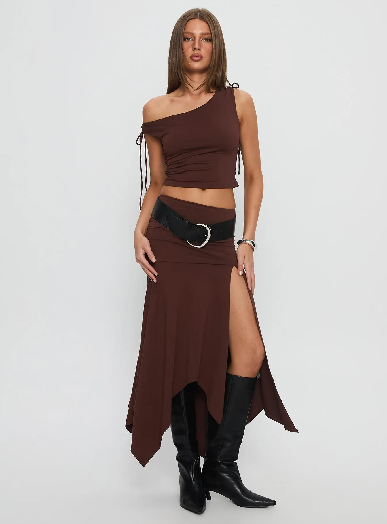 Azlynn Off Shoulder Set Brown sold by Princess Polly product image thumbnail 2