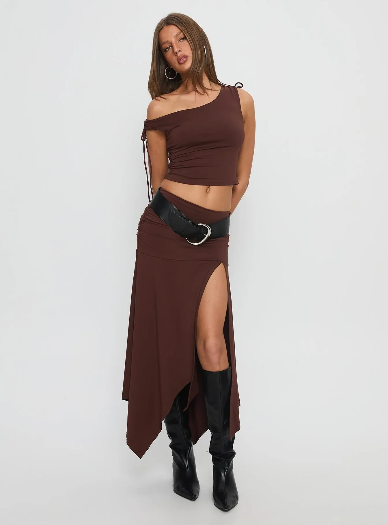 Azlynn Off Shoulder Set Brown sold by Princess Polly product image thumbnail 3