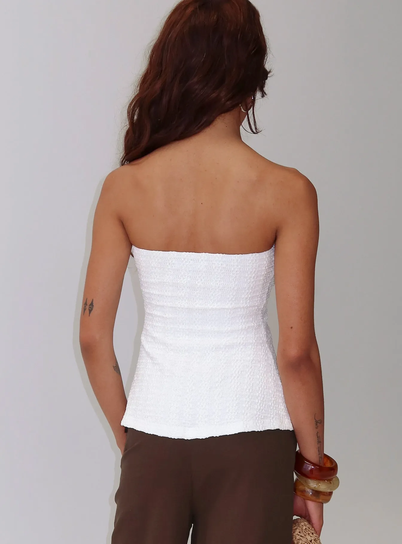 Lost Souls Strapless Cut Out Top White sold by Princess Polly product image thumbnail 4