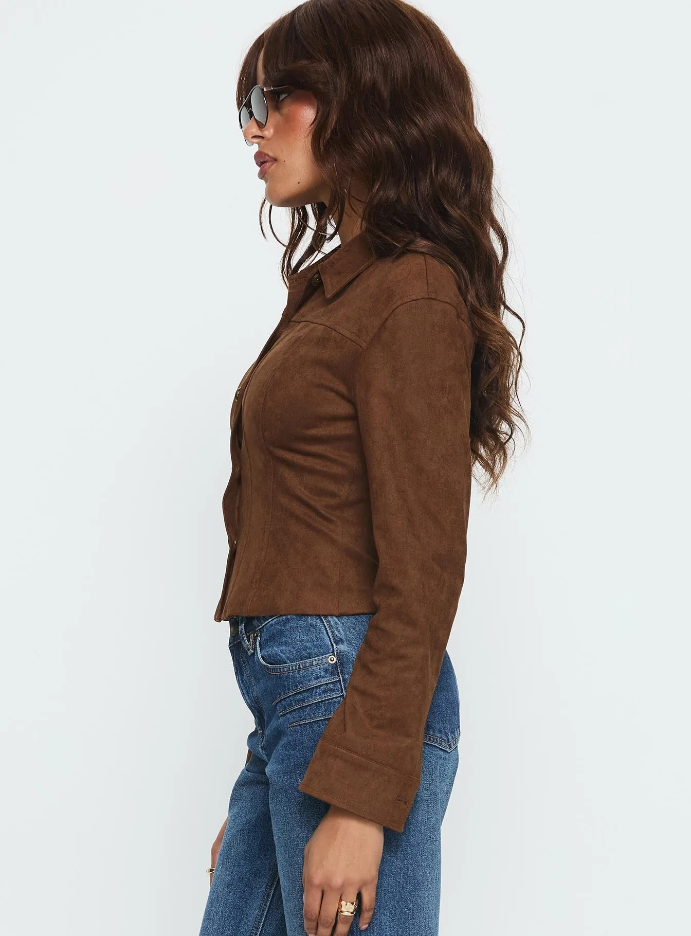 Invitations Fitted Jacket Chocolate sold by Princess Polly product image thumbnail 3