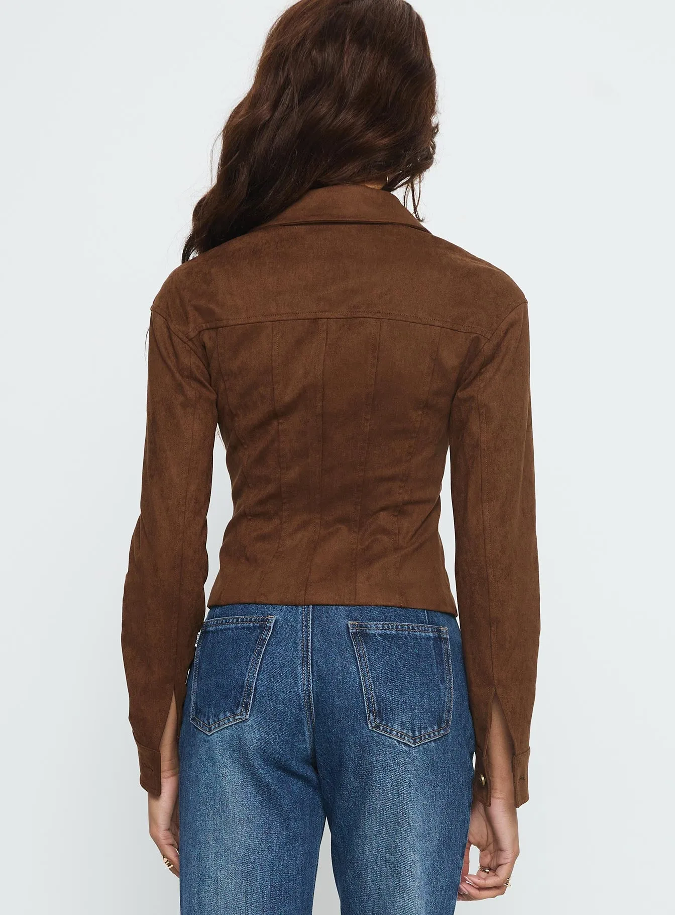 Invitations Fitted Jacket Chocolate sold by Princess Polly product image thumbnail 4