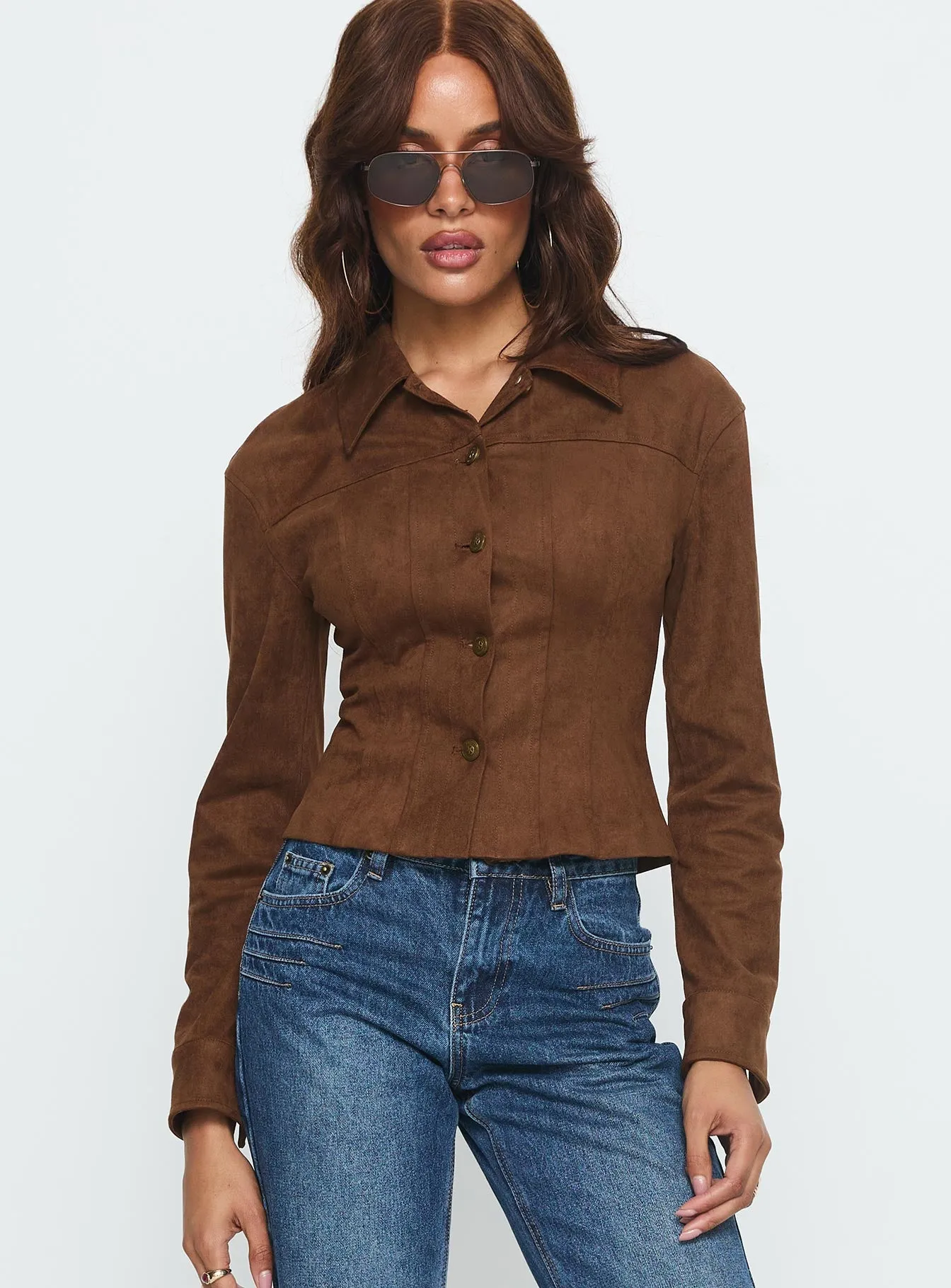 Invitations Fitted Jacket Chocolate sold by Princess Polly