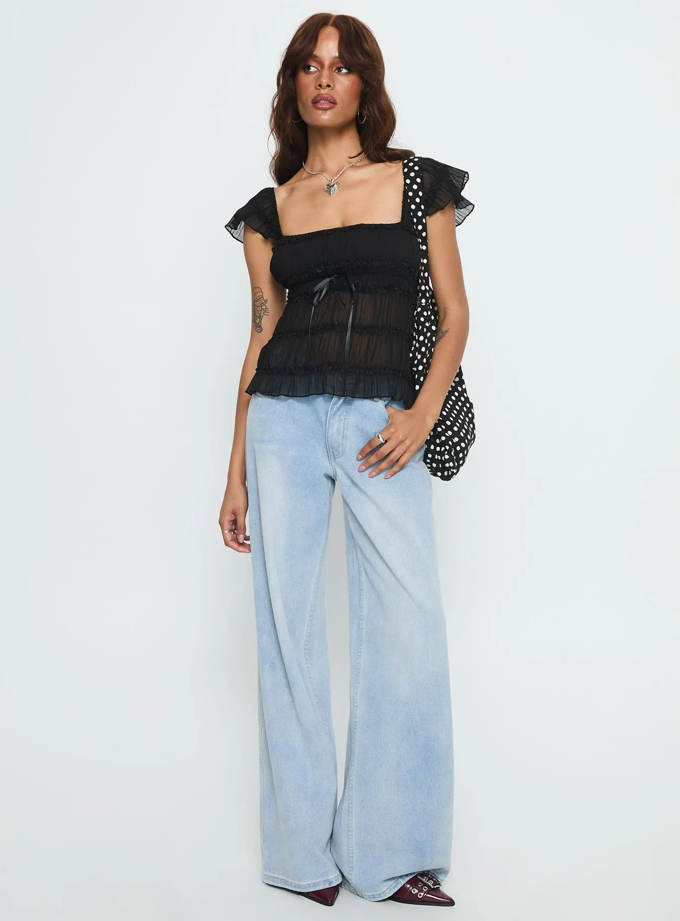 Brighter Than Stars Tiered Top Black sold by Princess Polly product image thumbnail 2