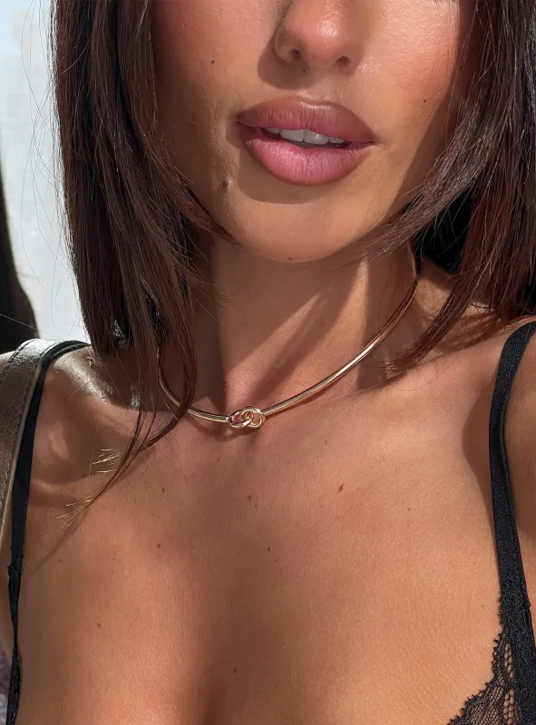 Most Wanted Knot Detail Necklace Gold sold by Princess Polly