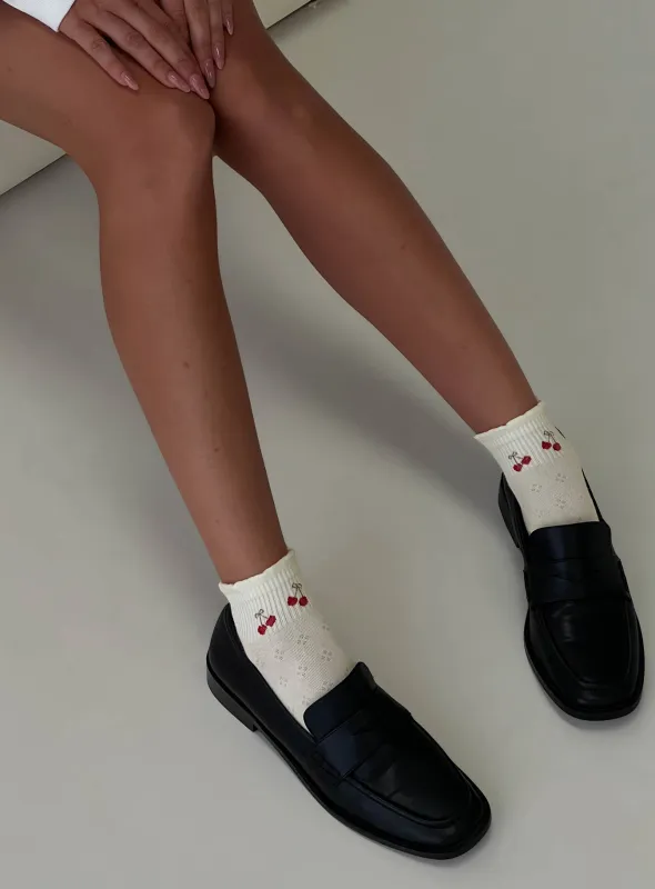 Vesira Frill Socks Cherry sold by Princess Polly