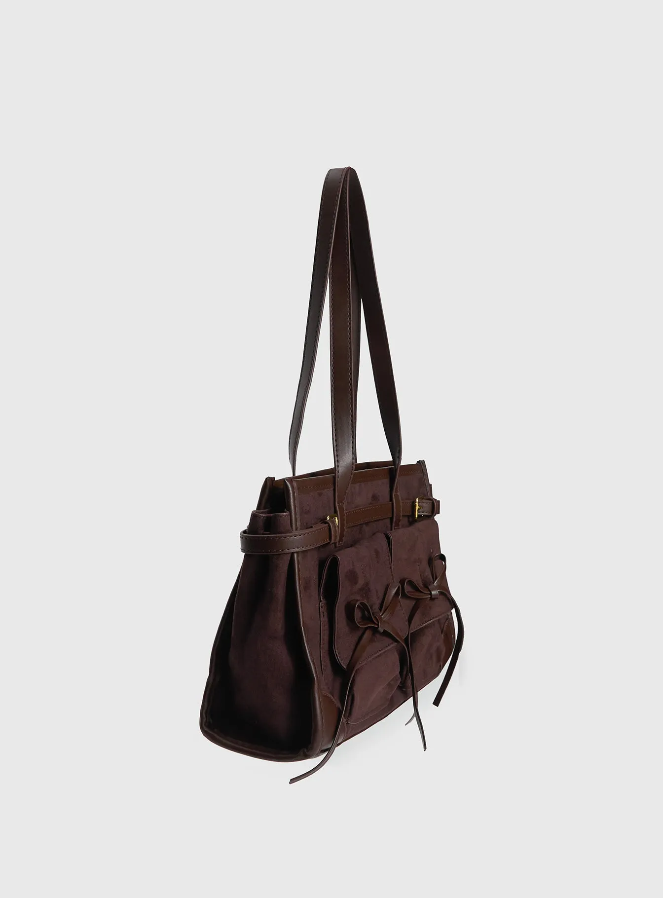 Beaming Bow Detail Shoulder Bag Brown sold by Princess Polly product image thumbnail 3