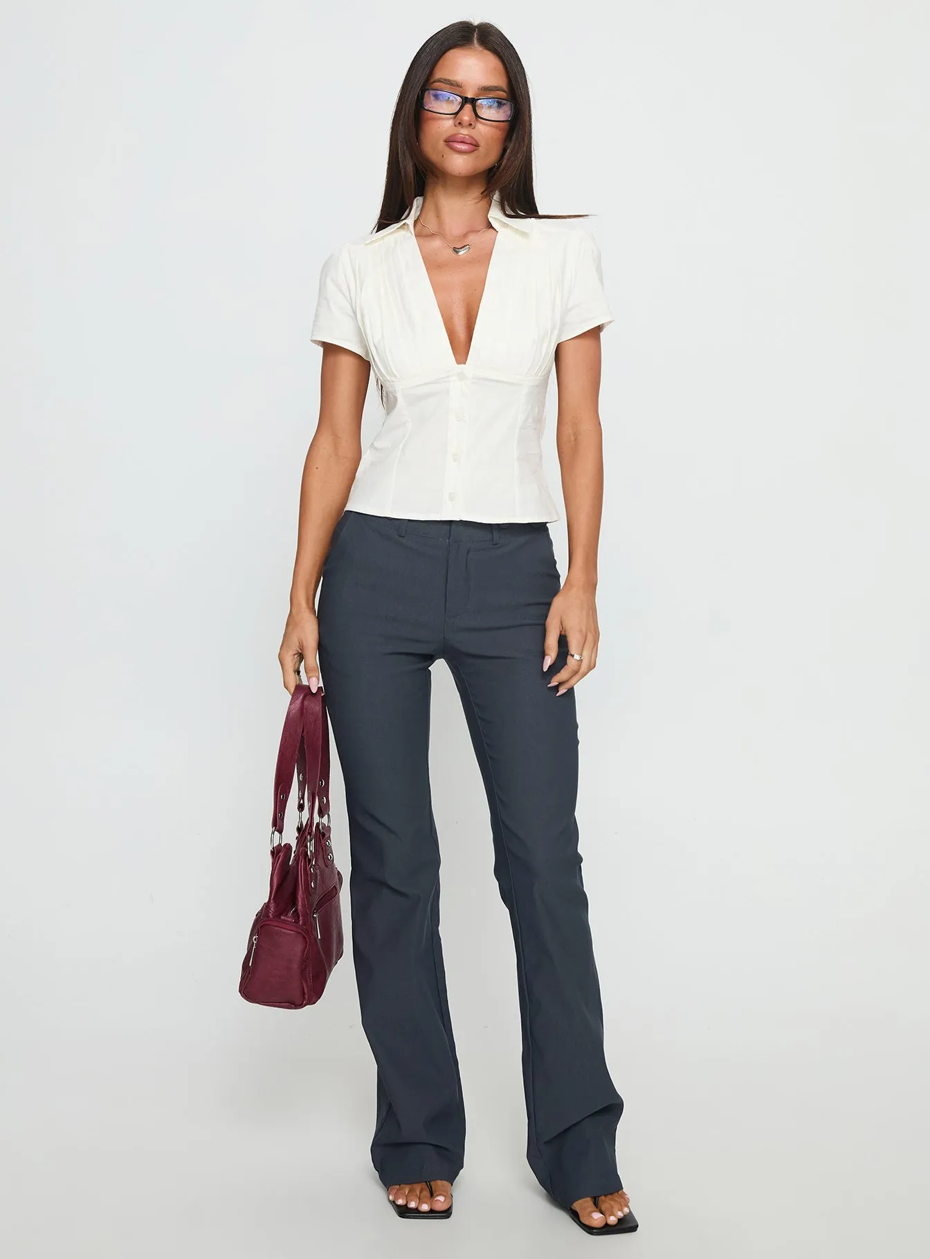 Ovelia Short Sleeve Shirt White sold by Princess Polly product image thumbnail 3