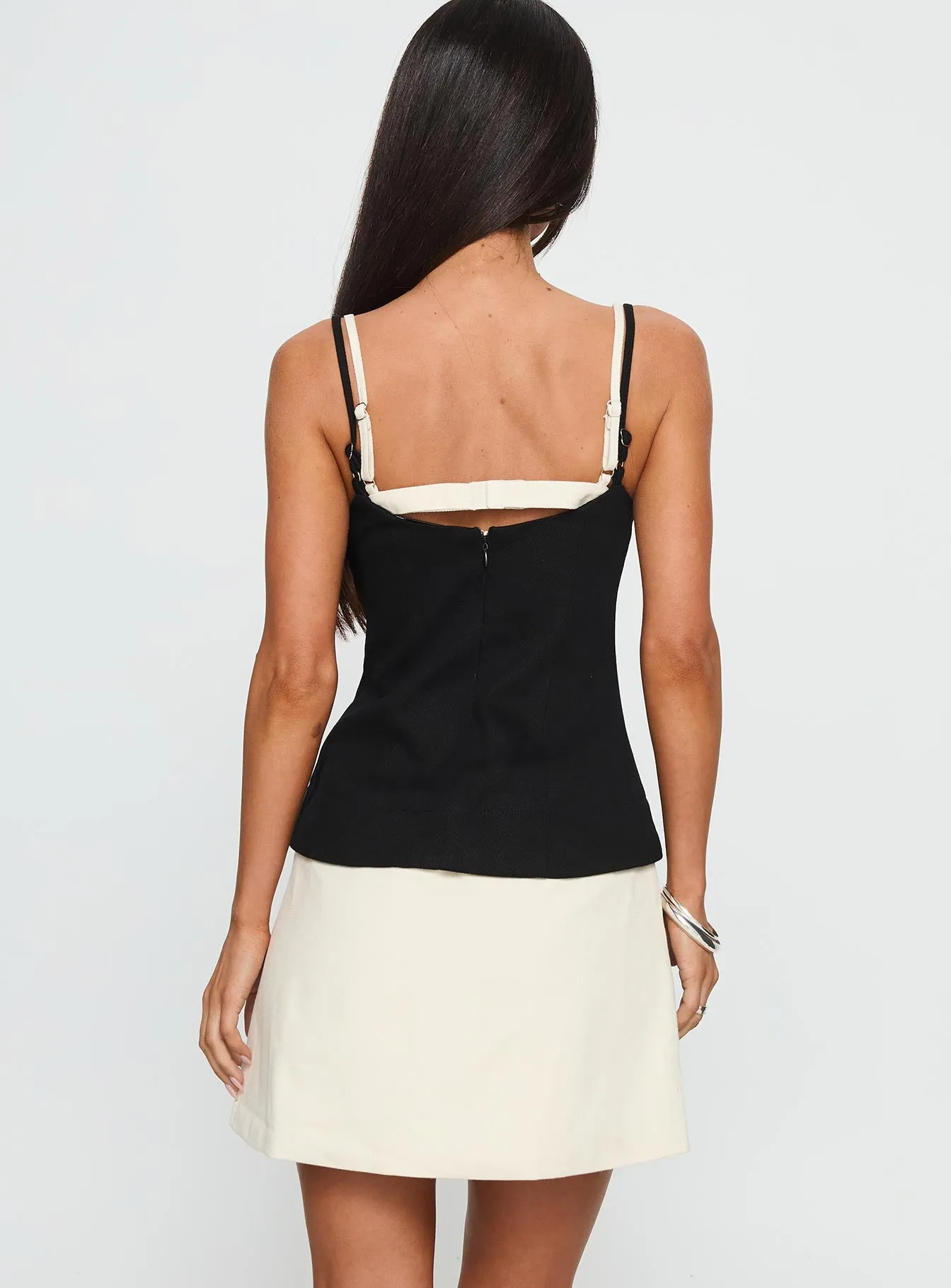 Mariselle Layered Corset Mini Dress Black / Cream sold by Princess Polly product image thumbnail 5