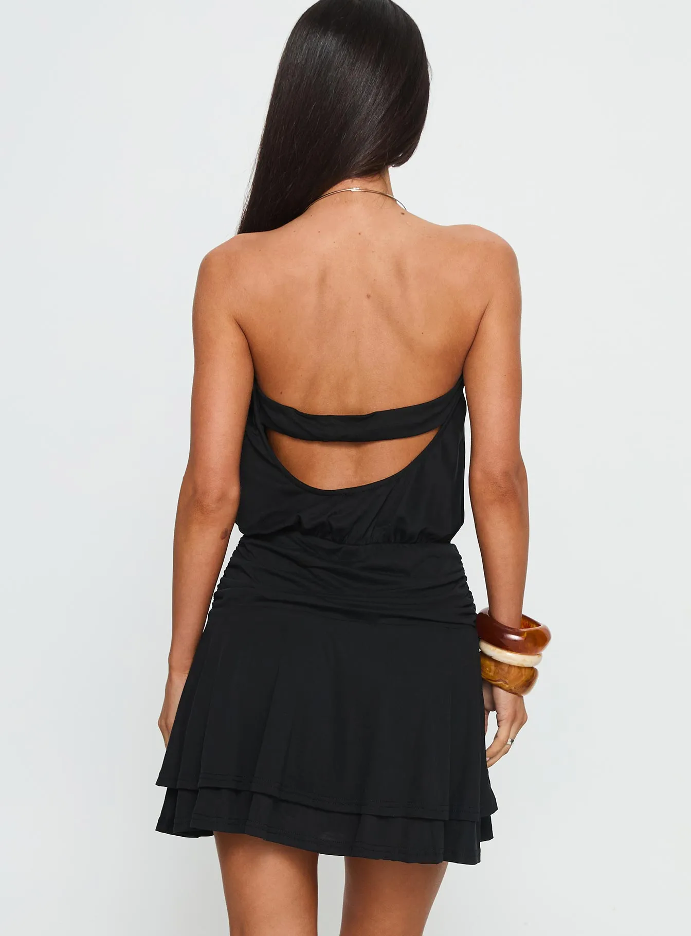 Brionne Pendant Detail Mini Dress Black sold by Princess Polly product image thumbnail 5