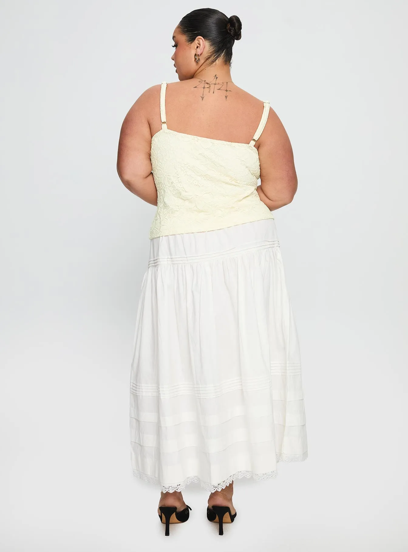 Calling For You Flowy Maxi Skirt White Curve sold by Princess Polly product image thumbnail 5