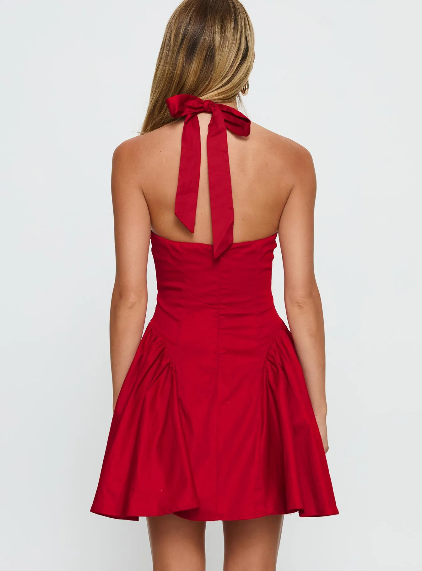 Karisse Halter Mini Dress Red sold by Princess Polly product image thumbnail 5