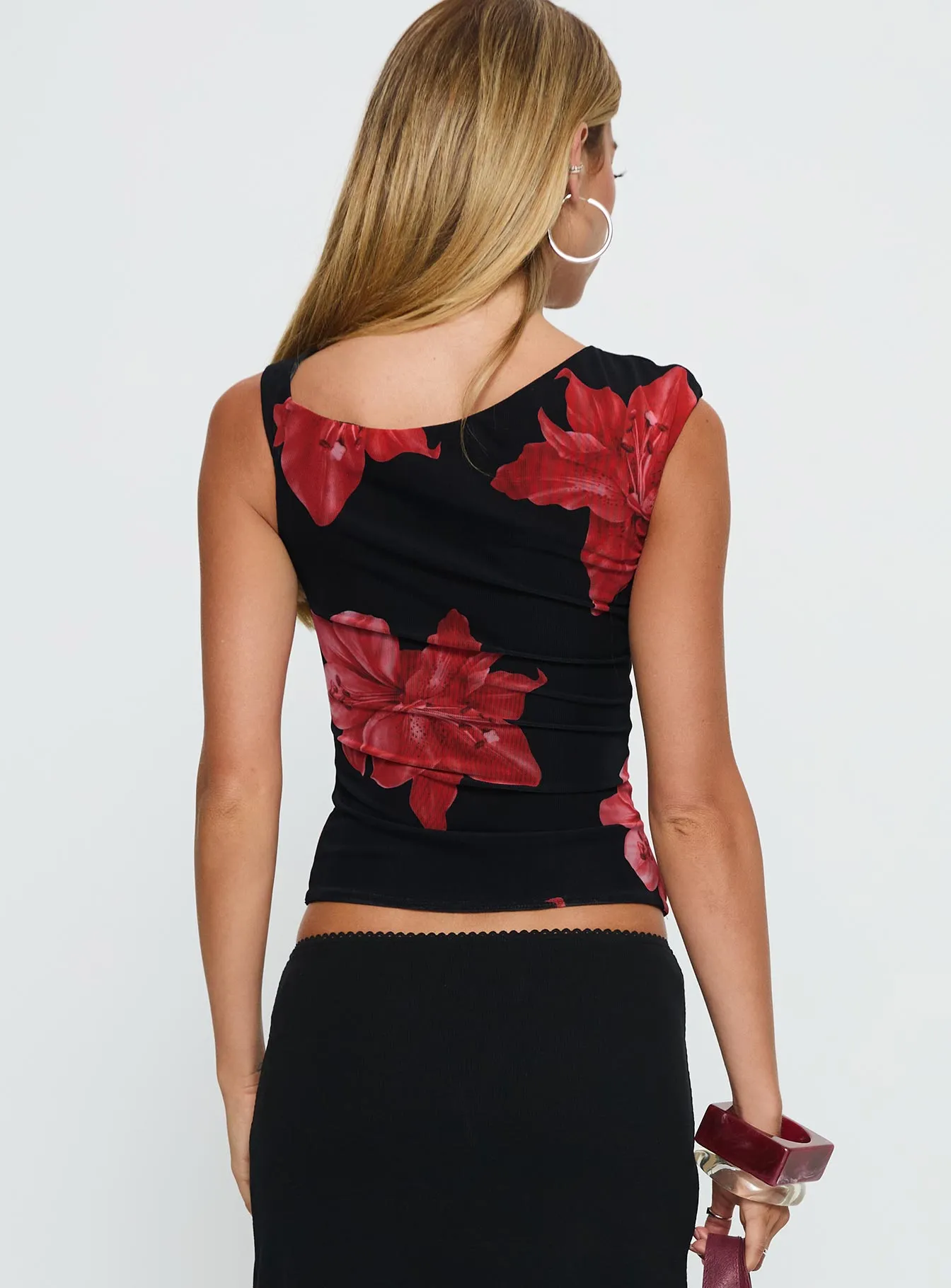 Prema One Shoulder Top Black Floral sold by Princess Polly product image thumbnail 5