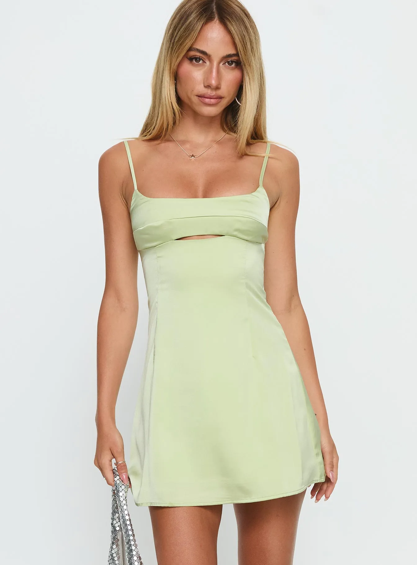 Powell Mini Dress Sage Green sold by Princess Polly product image thumbnail 2