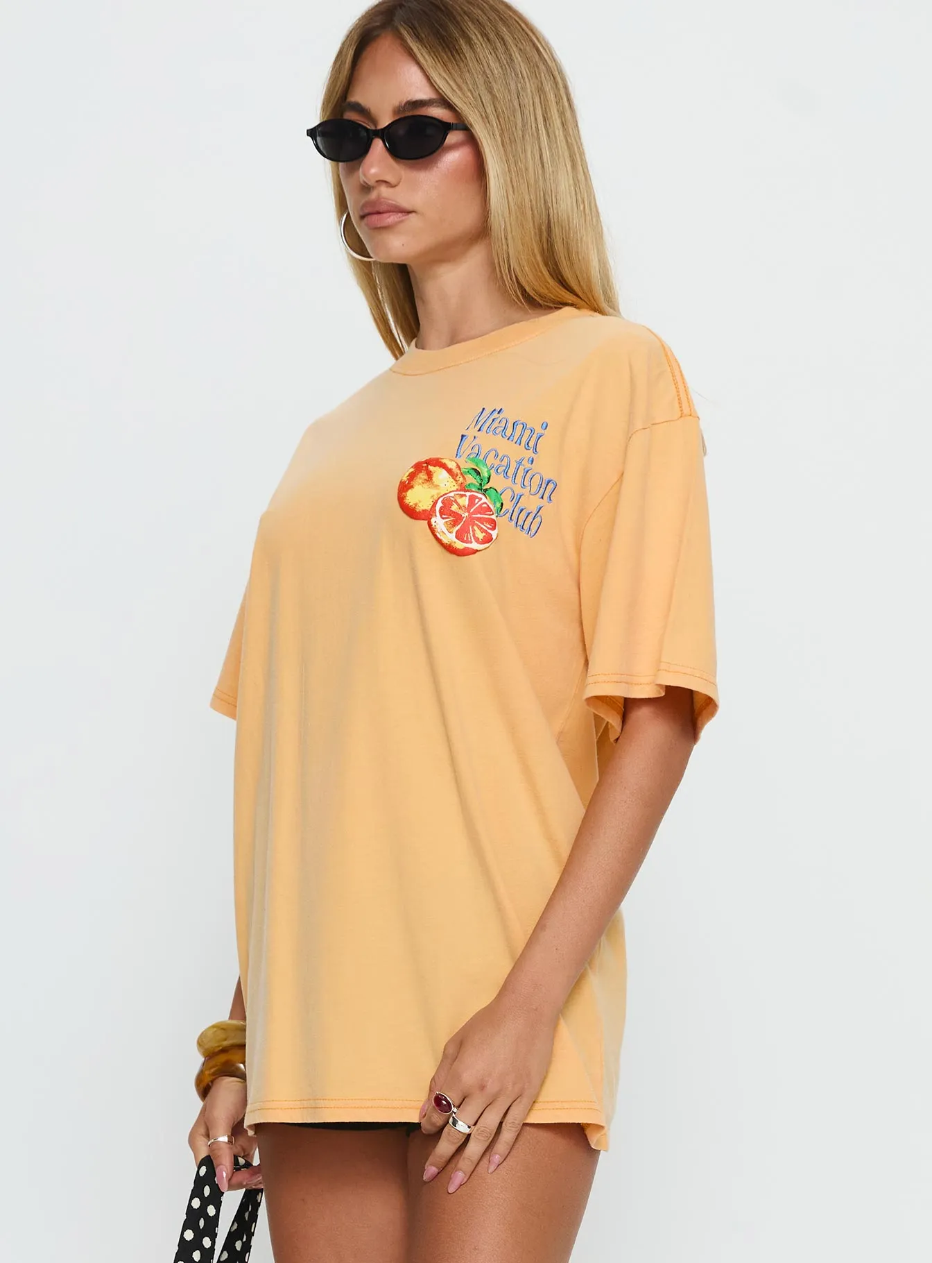 Miami Vacation Club Oversized Graphic Top Orange sold by Princess Polly product image thumbnail 3