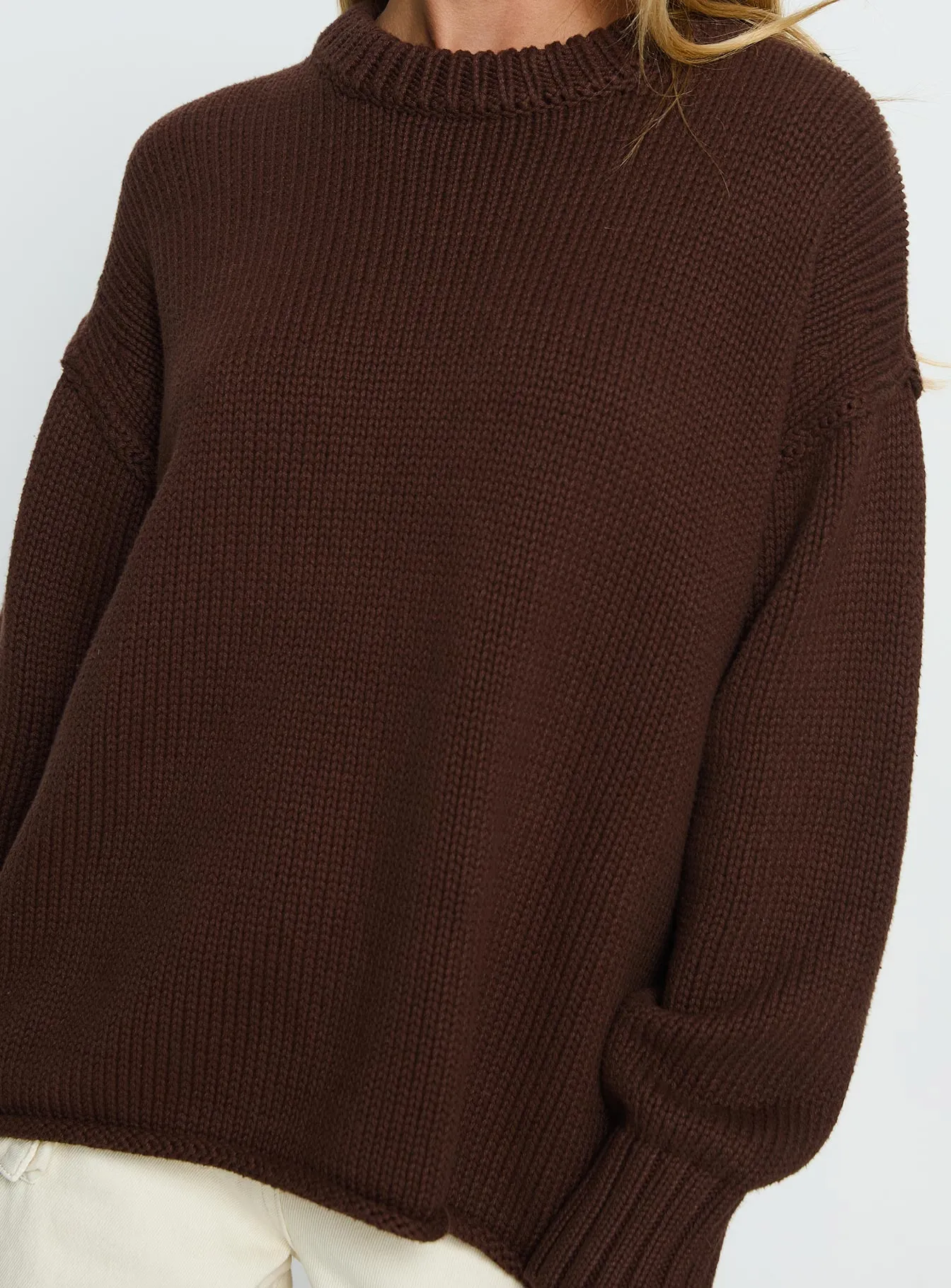 Wilda Crew Neck Knit Sweater Brown sold by Princess Polly product image thumbnail 5