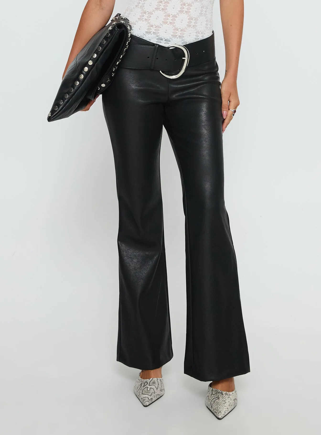 Azria Faux Leather Pants Black sold by Princess Polly product image thumbnail 2