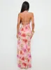 Sibellah Beaded Cowl Neck Maxi Dress Pink Multi sold by Princess Polly
