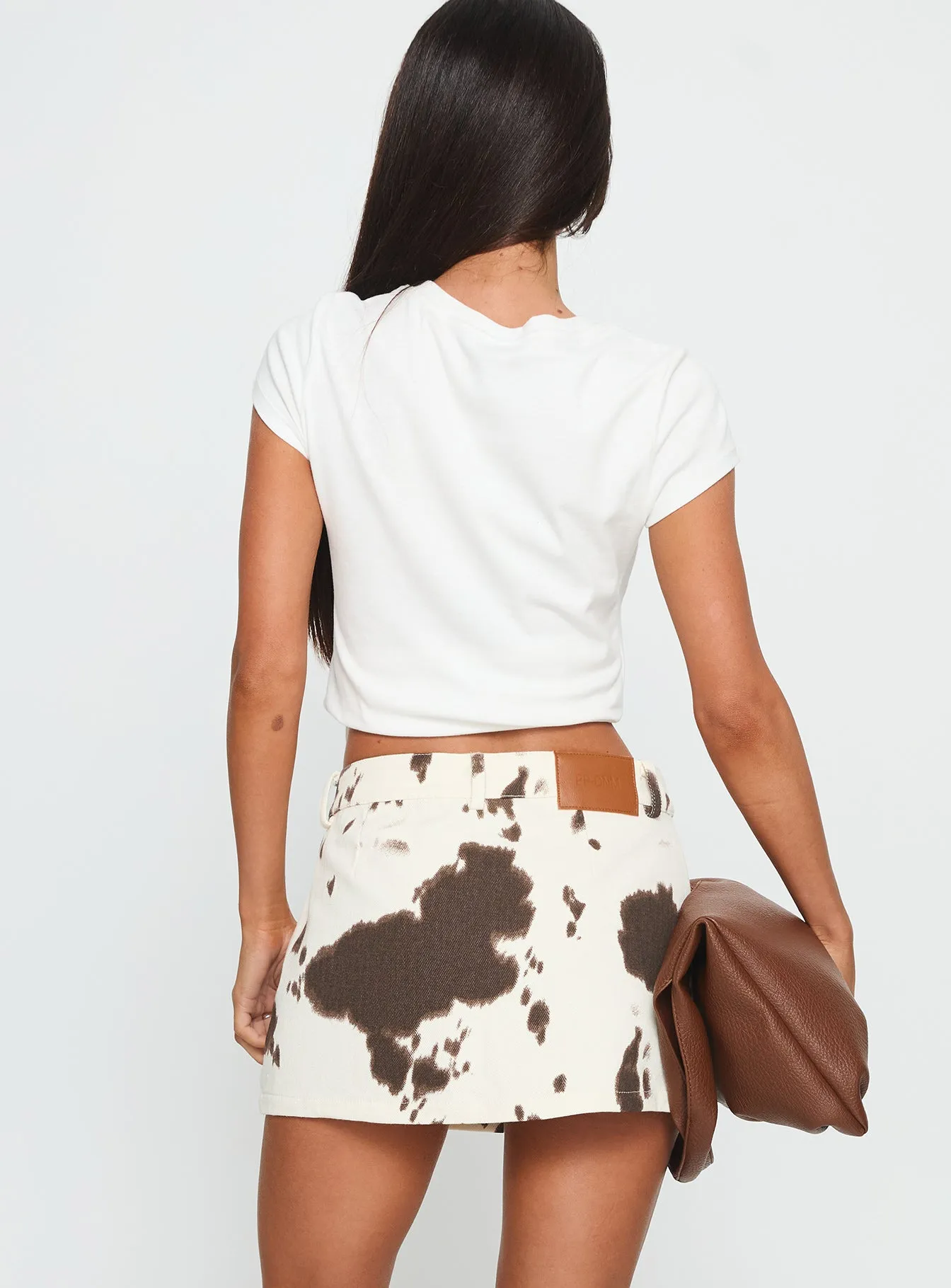 Maxa Denim Mini Skirt Cow Print sold by Princess Polly product image thumbnail 5