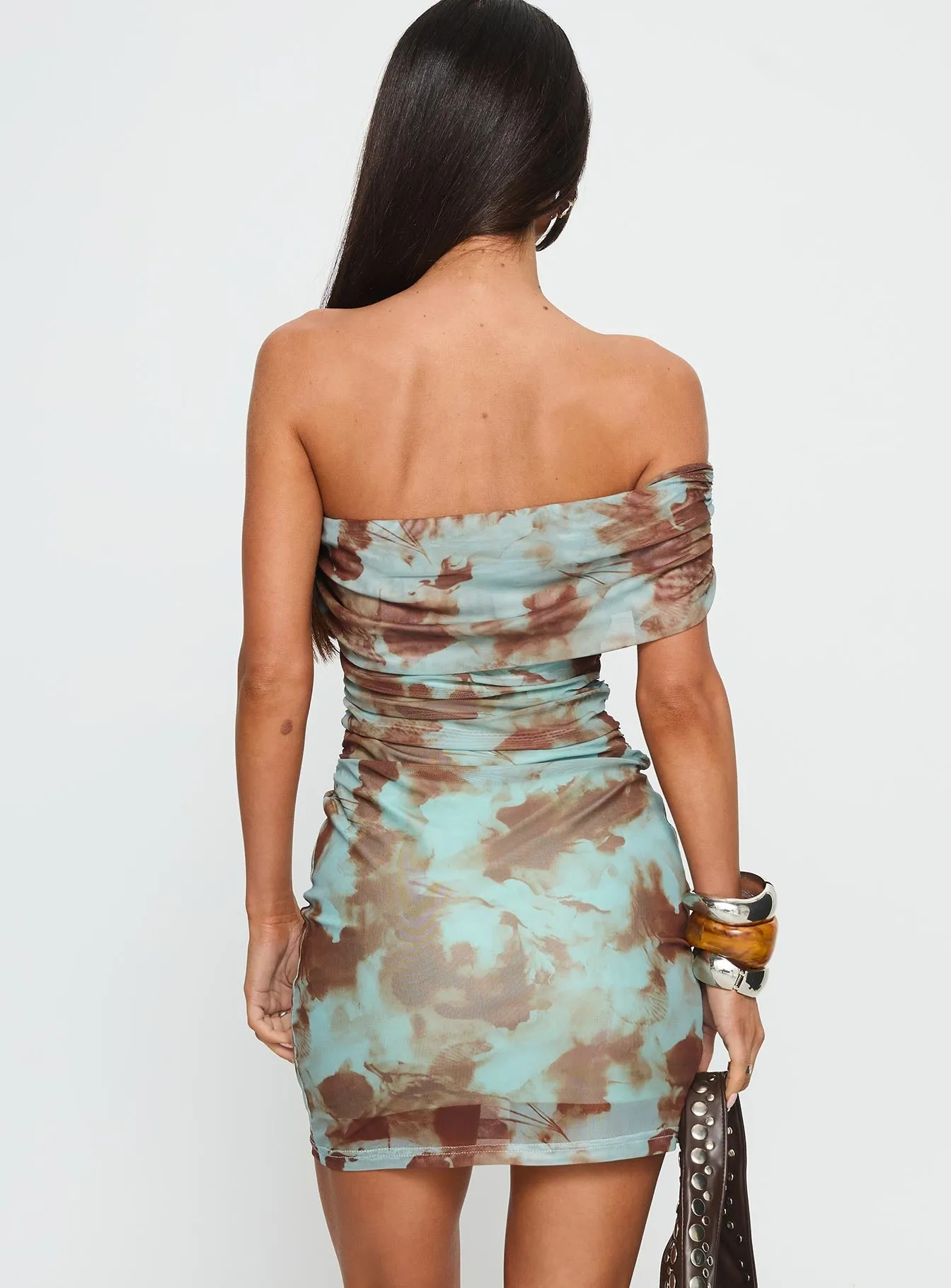 Miliana One Shoulder Twist Mini Dress Multi Floral sold by Princess Polly product image thumbnail 5