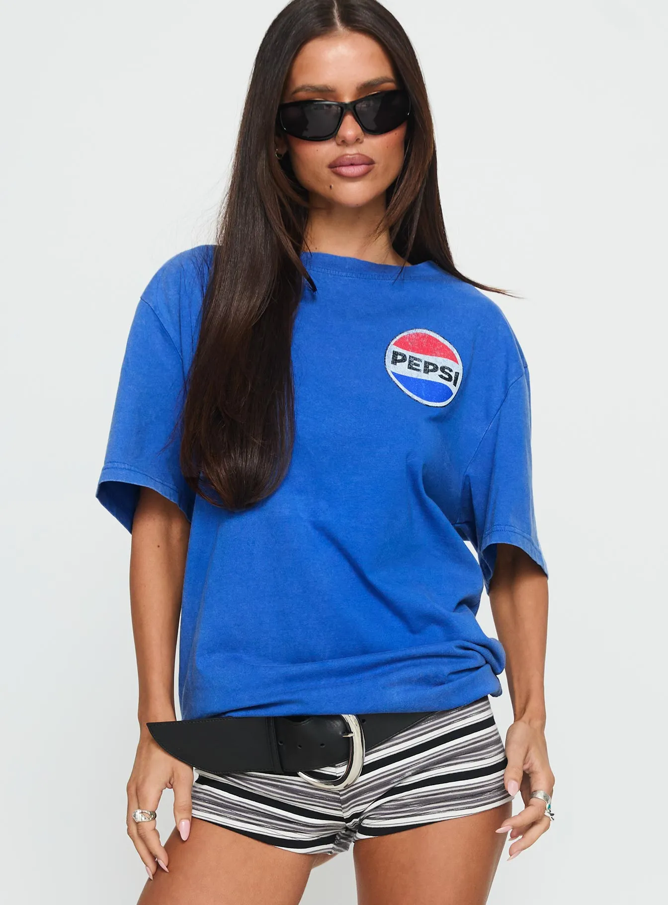 Pepsi Cola Oversized Graphic Top Blue sold by Princess Polly