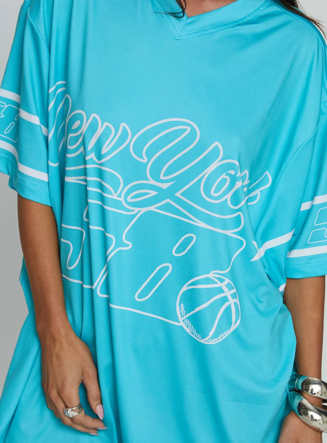 New Yorker 58 Oversized Graphic Jersey Tee Blue sold by Princess Polly product image thumbnail 5