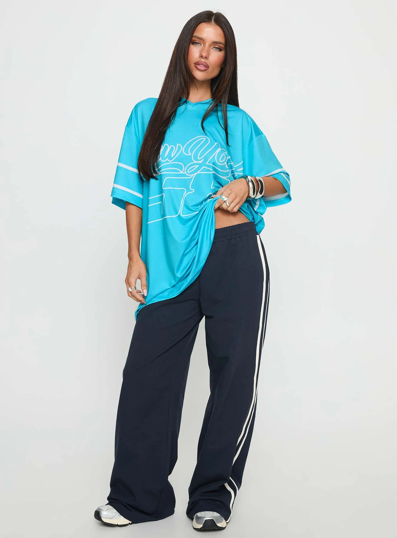 New Yorker 58 Oversized Graphic Jersey Tee Blue sold by Princess Polly product image thumbnail 2