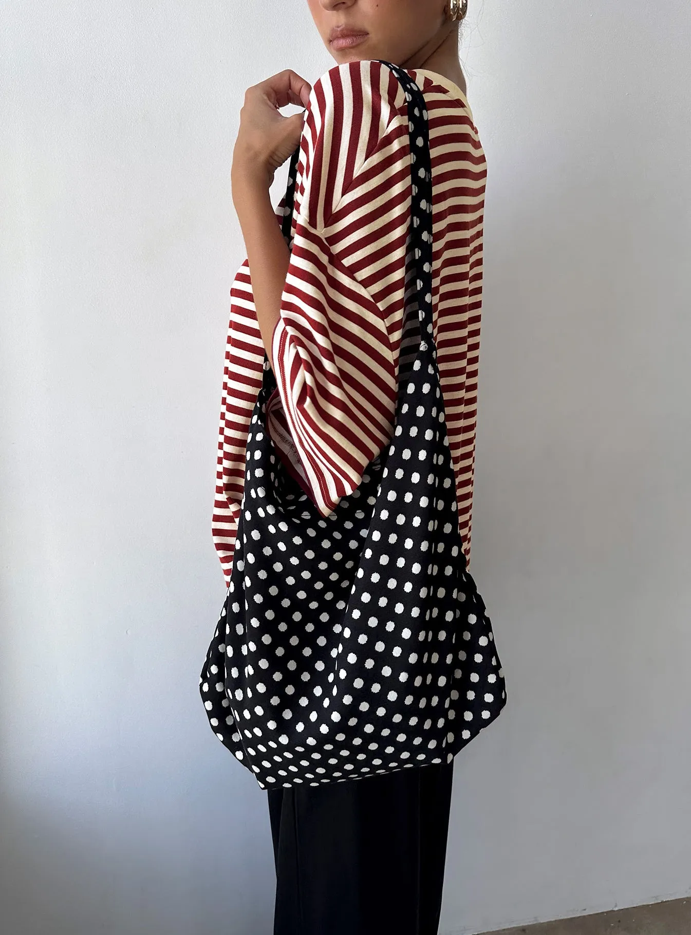 Tempting Tote Bag Black Polka sold by Princess Polly