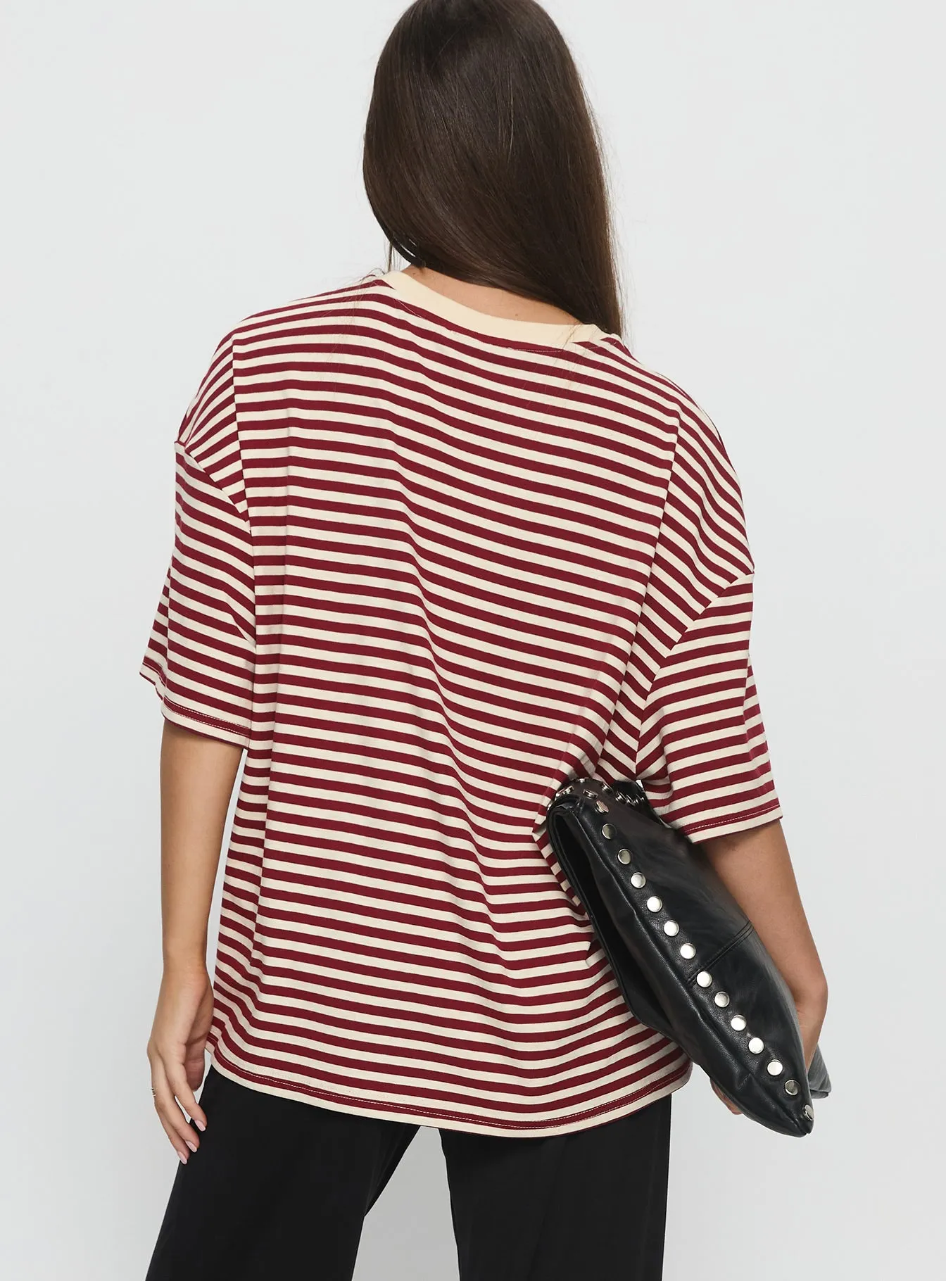 Kieryn Oversized Top Red Stripe sold by Princess Polly product image thumbnail 5