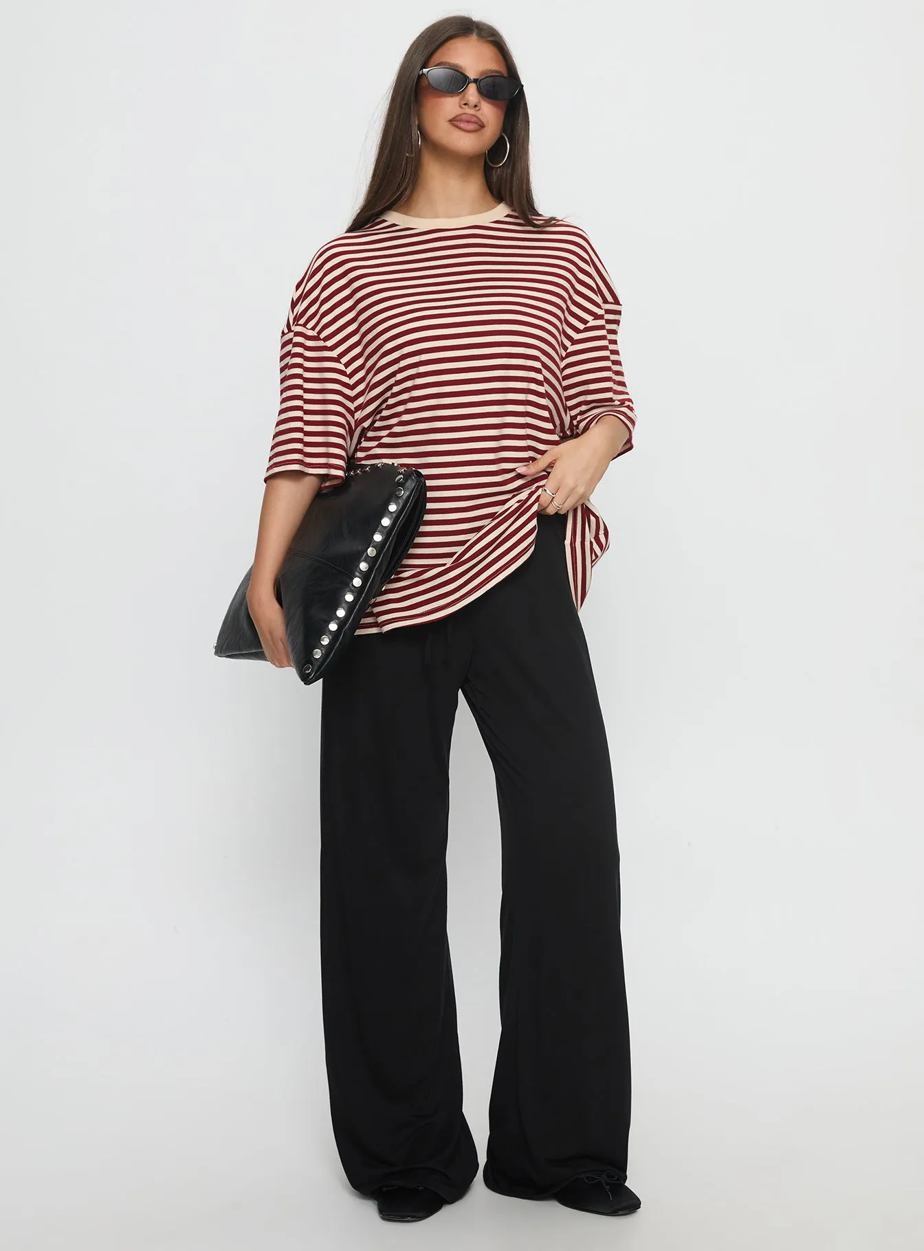 Kieryn Oversized Top Red Stripe sold by Princess Polly product image thumbnail 3