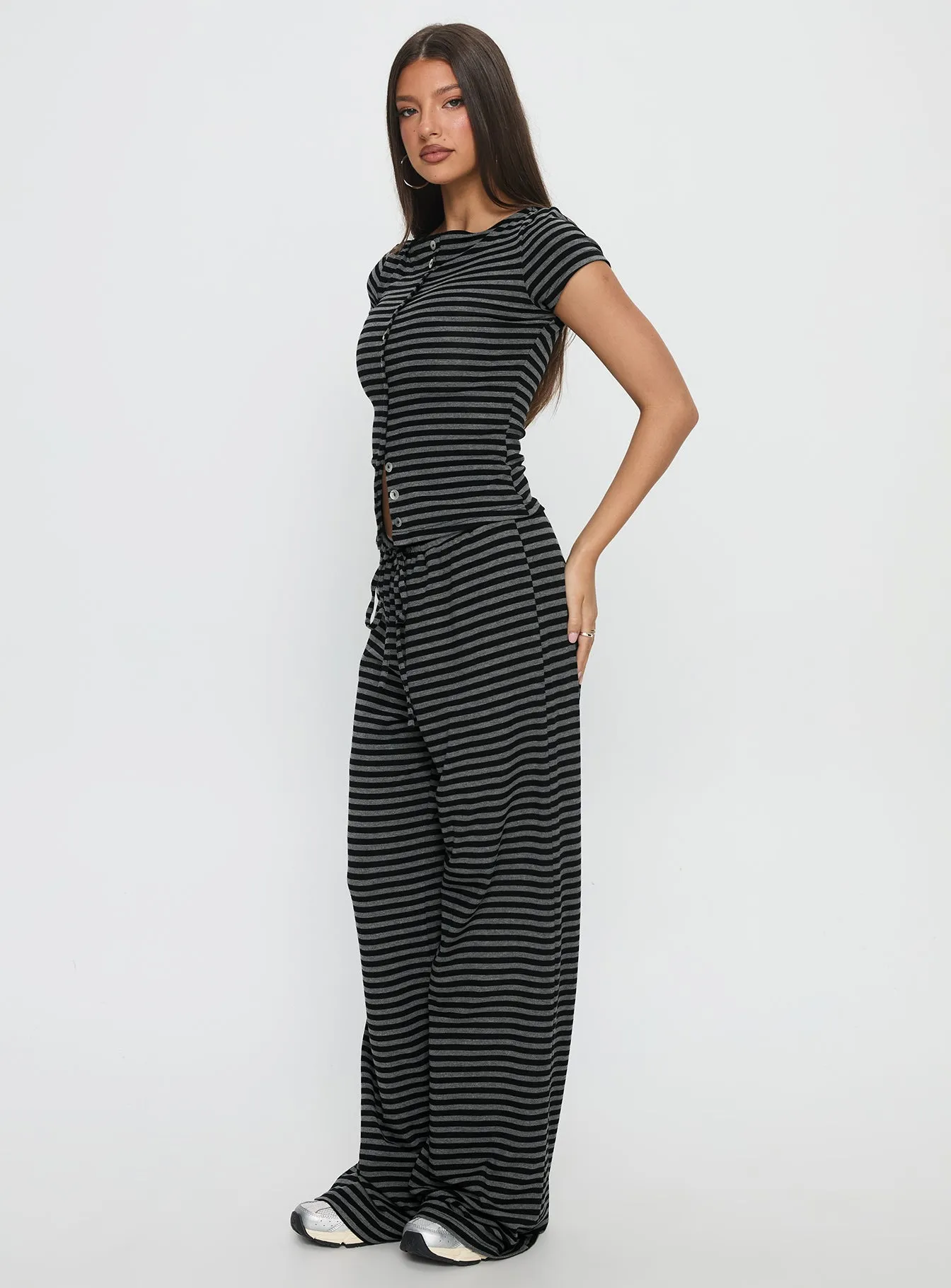 Gavrielle Jersey Wide Leg Pants Stripe sold by Princess Polly product image thumbnail 4